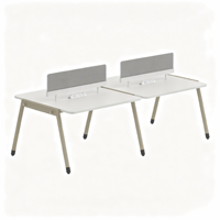 Poste de travail en open space pour 2, 4 ou 6 personnes avec panneau d'intimité intégral – Mobilier de bureau partagé moderne
