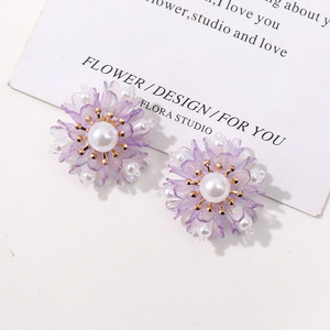 Perles en verre en gros, breloques fleurs <span class=keywords><strong>muguet</strong></span> pour la fabrication de pinces à cheveux perlées faites main et fournitures de bijoux DIY - Product Image 2