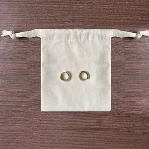 Personalized Cotton Bag Custom Logo Cotton <b>Drawstring</b> Bag Jewelry <b>Pouch</b> With Ribbon Gift Jewelry Dust Bag - Product Image 3