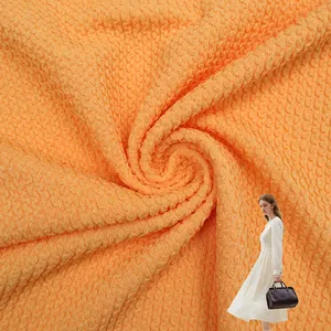 Nuevo estilo Popular Jacquard poliéster estiramiento de punto personalizado 3D jacquard suéter vestido tela para ropa