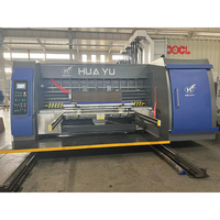 Huayu Serie Kartonnen Doos Flexo Label Printing Gecoate Droger Slottiong Matrijzen Snijmachine Printer Slotter Matrijs Snijmachine