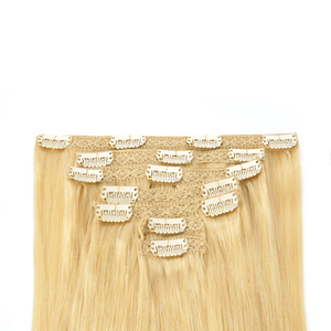 Extensions de cheveux humains vierges non traités à clipser, double épaisseur, clips recouverts de silicone, livraison directe disponible, en stock - Product Image 1