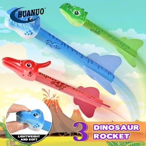 Lanzacohetes para niños con 3 <span class=keywords><strong>dinosaurios</strong></span> de espuma almohadilla de lanzamiento juguetes al aire libre - Product Image 4