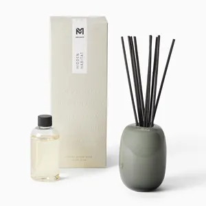Mescente wholesale luxury custom 500ml big glass bottle flower fiber stick reed diffuser oils set