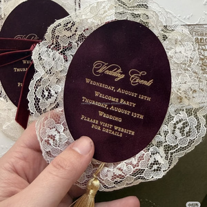 Luxury <b>Handmade</b> Lace Wedding Invitation Card Vintage Elegant Custom Printed Letterpress Embossed Offset <b>Paper</b> - Product Image 2
