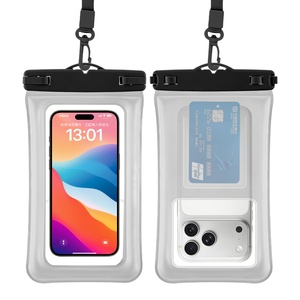 Pochette étanche pour téléphone JERLON avec double fermeture éclair et porte-cartes, antichoc, écologique, légère, pour la natation, la plongée, la randonnée, les voyages - Product Image 1