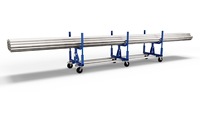 Troli Pipa Baja Tugas Berat 60" X 34" Rak Penyimpanan Saluran Mobile dengan Roda untuk Konstruksi Lapangan Kerja Pipa Listrik EMT PVC