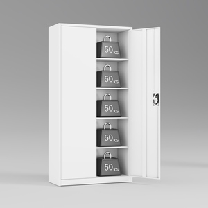 Armoire de classement en acier avec 2 portes et 4 étagères réglables, grande capacité de rangement - Product Image 2
