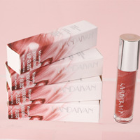 HANDAIYAN Gloss à lèvres nourrissant et hydratant à la vitamine E, fini miroir, transparent, nude, avec capuchon argenté, OEM ODM