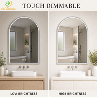Miroir de salle de bain avec éclairage LED 20"*28" tactile et dimmable 6000K, anti-buée IP44, miroir mural pour la vente en gros par Joystar