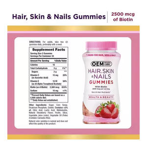 Gummies di collagene di vendita calda buona per la pelle e i capelli, le unghie integratore di collagene biotina collagene cheratina Gummies integratore vitaminico - Product Image 6