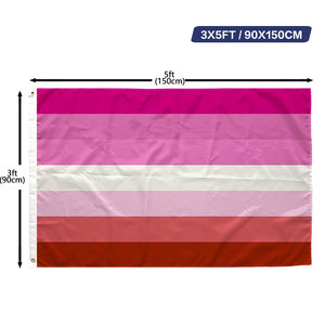 Bandera del Orgullo LGBTQ, Serie de Banderas del Orgullo, Impresión a una Cara, 3x5 pies, 90x150 cm, Bandera del Orgullo Lésbico sin <span class=keywords><strong>Beso</strong></span> - Product Image 1