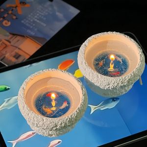 암석 질감 세라믹 용기 소이 왁스 캔들 플로럴 악센트 바이럴 스타일 공장 직판 니치 홈 프래그런스 선물 - Product Image 1