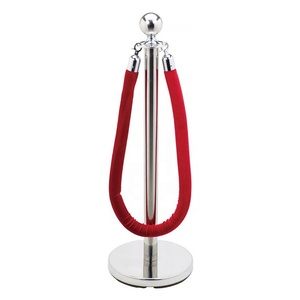 Thép không gỉ màu đỏ dây thừng và cực kiểm soát đám đông rào cản stanchion cảnh báo bollard - Product Image 5