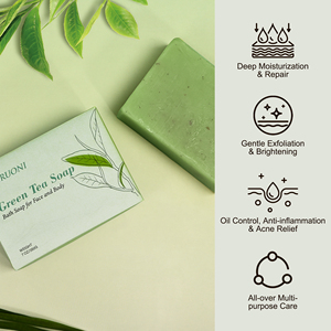 Miễn Phí Mẫu Xà Phòng Thanh Kiểm Soát Dầu Sáng Sâu Dưỡng Ẩm Dầu Dừa Matcha Màu Xanh Lá Cây Trà Cơ Thể Xà Phòng - Product Image 4