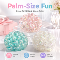 Balle créative à billes qui éclatent, Balle compressible perlée façonnable, Balle artisanale à billes éclatantes, Jouet anti-stress à presser en rouleau