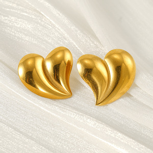Zogxin Geometric Stud Earrings Gold Stainless Steel Women's Fashion Jewelry Gift - Product Image 3