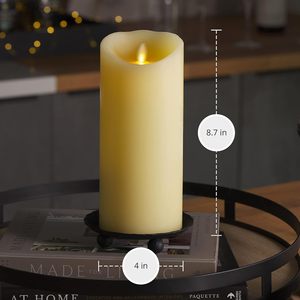 Bougie LED Électrique Sans Flamme Scintillante en Plastique, Pilier, Cône, Chauffe-plat, Télécommande, Décoration Maison, Mariages, Diwali - Product Image 5