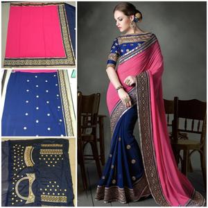 Vêtement ethnique dernière conception de vêtements de fête Saree brodé en soie de créateur avec chemisier pièce pour femmes indiennes vêtements de sari - Product Image 6