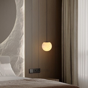 Lampe suspendue LED moderne minimaliste en marbre avec télécommande, CRI 90 élevé, lumière chaude pour chambre à coucher, salle à manger, comptoir de bar et bureau - Product Image 4
