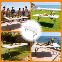 Table pliante en plastique la plus vendue, table d'étude, table de pique-nique, table pliante d'extérieur, table autoportante