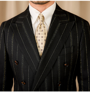 Мужской костюм-двойка для весеннего банкета, высококачественный приталенный костюм с двойными разрезами, универсальный комплект - Product Image 5