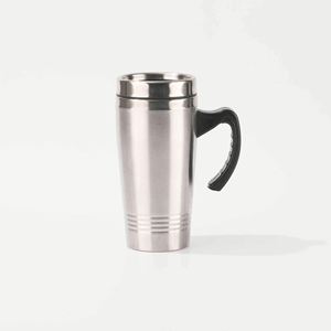 Gobelet isotherme en acier inoxydable pour adultes, design moderne, avec poignée et couvercle, idéal pour les voyages - Product Image 1