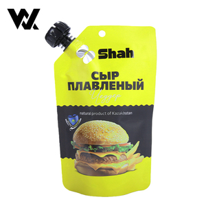 Emballage de sauce personnalisé, sachet à bec anti-fuite, effet mat, avec bec noir pour sauce ketchup, moutarde, raifort, sauce au vinaigre - Product Image 6