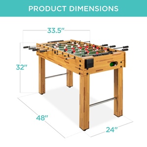 Mesa de Futbolín para Niños y Adultos, 2 Pelotas, 2 Portavasos, Asas Ergonómicas, Barras de <span class=keywords><strong>Madera</strong></span> Marrón, 48x24x32 - Product Image 2