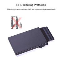 Étui pour cartes de crédit en argent personnalisé Étui pour cartes de visite automatique Pop Up Rfid