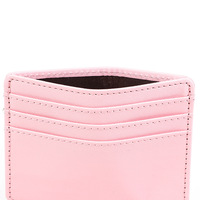 Portefeuille fin en cuir PU pour cartes de crédit, couleurs unies, porte-cartes bancaires en similicuir, 4 emplacements, pochette, design de logo personnalisé
