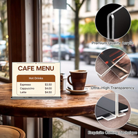 Support de brochure en acrylique transparent en forme de L, double face, pour affiches et dépliants, avec base noire, pour exposition et salon professionnel