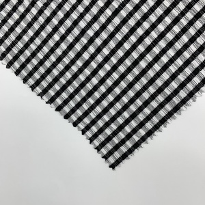 Tela <span class=keywords><strong>de</strong></span> Punto Elástica a <span class=keywords><strong>Cuadros</strong></span> Blancos y Negros, Crepé <span class=keywords><strong>de</strong></span> Poliéster y Elastano para Vestidos y Blusas <span class=keywords><strong>de</strong></span> Moda Rápida - Product Image 5