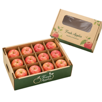 Boîte d'emballage pour fruits en carton ondulé personnalisée RDY avec fenêtre transparente et séparateur pour pommes, oranges et produits frais