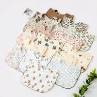 Bavoirs Bébé en Mousseline, Bavoirs Bandana Anti-Bave 100% Coton Unisexe Garçons Filles, Bavoirs en Coton Mousseline à Boutons Pression pour la Dentition et la Bave, à Volants