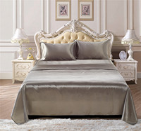 Ensemble de draps et taies d'oreiller personnalisés avec logo en soie Offre Spéciale, taille de couleur, ensemble de literie en coton