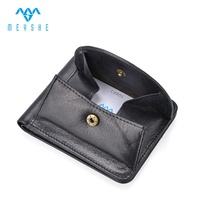 Dompet penyimpan kartu wanita kulit asli berkualitas tinggi dengan saku koin yang dirancang dengan tombol kustom
