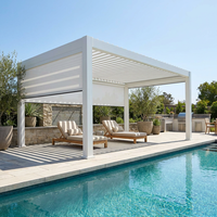 Pergola à lames orientables Anyhoo 40% à montage rapide pour bord de piscine, 10x12, qualité commerciale, auvent en aluminium antirouille