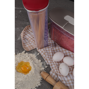 Nombre del producto: Caja de almacenamiento de grano de plástico de 2500ml con tapa contenedor transparente para cocina comida seca Pasta Cereal arroz azúcar - Product Image 5