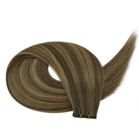 Extensions de cheveux humains vierges Remy non traités, tissage plat, volume et pointes pleines, prix de gros