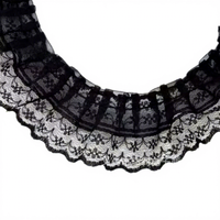 Ruban en tulle maillé de 4,5 cm, dentelle française, garniture plissée double couche, style doux, accessoire de bricolage, bordure de jupe de poupée, vente en gros