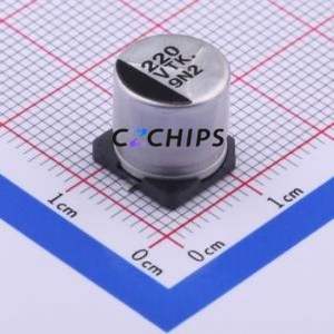 Condensateur électrolytique en aluminium SMD EEETK1V221UP, SMD, D10xL10.2mm 220uF 20% 35V 270mA-100kHz - Product Image 1