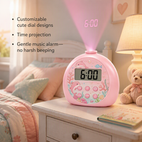 Jam Alarm Meja LCD Proyektor Anak-Anak yang Dapat Disesuaikan, Jam Tangan Timer, Hadiah Natal Ulang Tahun, Dekorasi Rumah