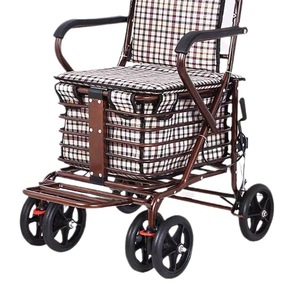 Déambulateur à quatre roues Songhui avec siège, hauteur 90 cm, structure en acier pliable, pour personnes âgées, courses - Product Image 5