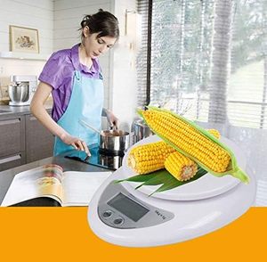 Balance de cuisine numérique électronique durable en plastique, alimentée par piles, avec écran LED, capacité 5 kg, haute précision 1g, avec plateau. - Product Image 5