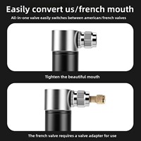 Pompe à air portable TOSUOD mini haute pression en alliage d'aluminium et nylon avec valve Schrader pour vélo de montagne et vélo de route
