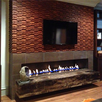 Cheminée électrique intelligente de 60 pouces au bio éthanol Style designer moderne en acier autoportante avec foyer personnalisé pour l'intérieur