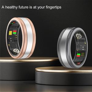 Anillo Inteligente R18 Compatible con Android, Monitor de Ritmo Cardíaco, Presión Arterial, Oxígeno en Sangre, Sueño, Podómetro, Más Funciones Deportivas, con Carga - Product Image 2