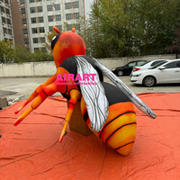 Ballon gonflable en forme d'abeille de dessin animé pour la décoration de jardin, publicité personnalisée, abeille gonflable et abeille gonflable éclairée