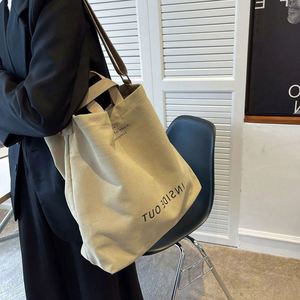 Beige Canvas Cross-Body Handbags Cotton Printing Environmental Friendly Grocery Bag With Custom Printed Logo - Product Image 3